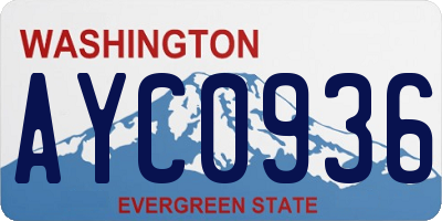 WA license plate AYC0936