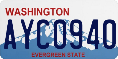 WA license plate AYC0940
