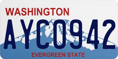 WA license plate AYC0942