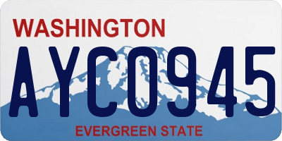 WA license plate AYC0945