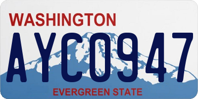 WA license plate AYC0947