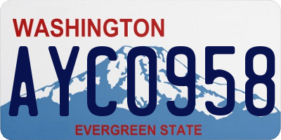 WA license plate AYC0958