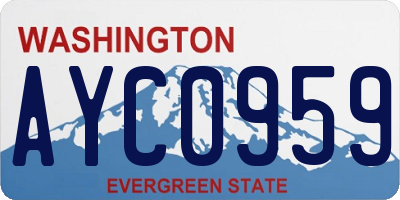 WA license plate AYC0959