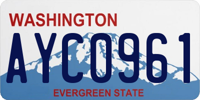 WA license plate AYC0961