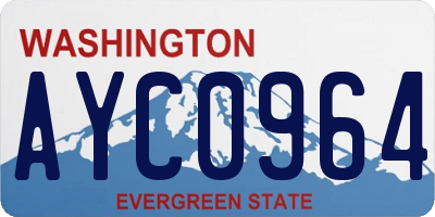 WA license plate AYC0964