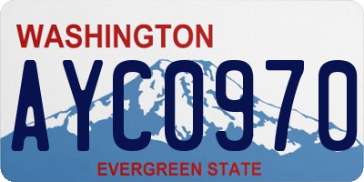 WA license plate AYC0970