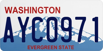WA license plate AYC0971