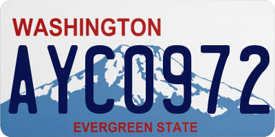 WA license plate AYC0972