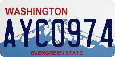WA license plate AYC0974