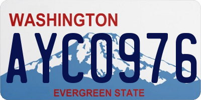 WA license plate AYC0976