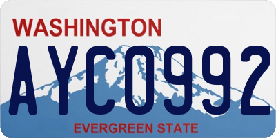 WA license plate AYC0992