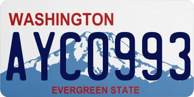 WA license plate AYC0993