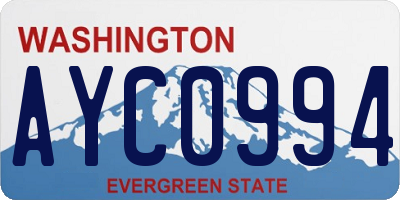 WA license plate AYC0994
