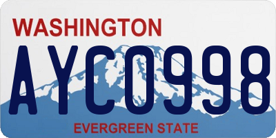 WA license plate AYC0998