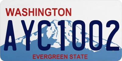 WA license plate AYC1002