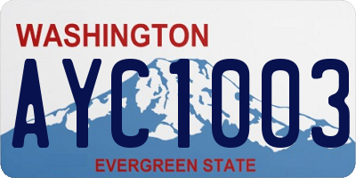 WA license plate AYC1003