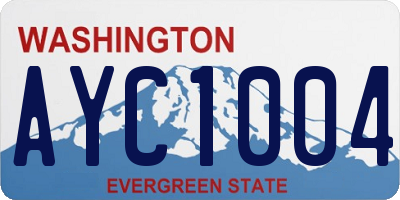 WA license plate AYC1004