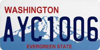 WA license plate AYC1006