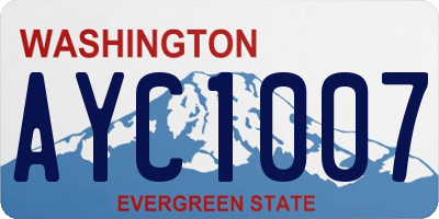 WA license plate AYC1007