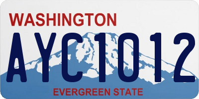 WA license plate AYC1012