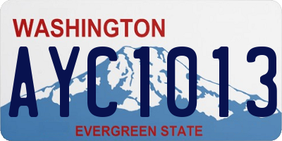 WA license plate AYC1013