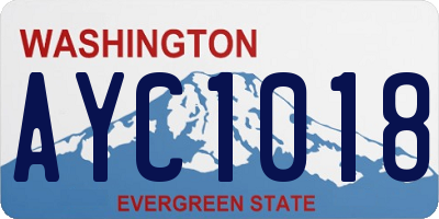 WA license plate AYC1018