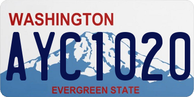 WA license plate AYC1020