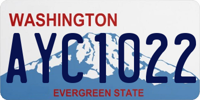 WA license plate AYC1022