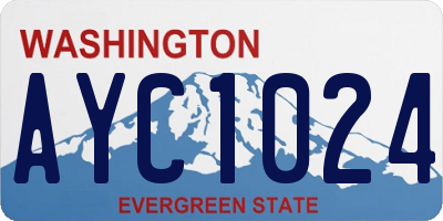 WA license plate AYC1024