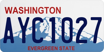 WA license plate AYC1027