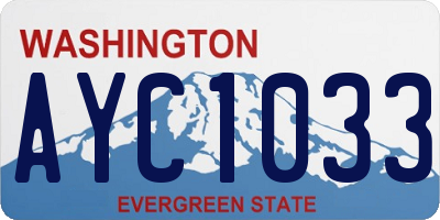WA license plate AYC1033