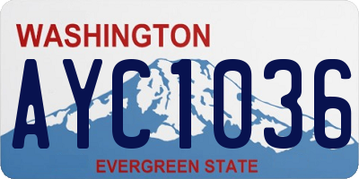 WA license plate AYC1036