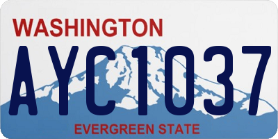 WA license plate AYC1037