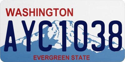 WA license plate AYC1038