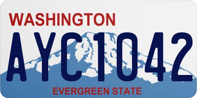 WA license plate AYC1042