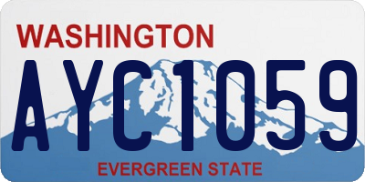 WA license plate AYC1059