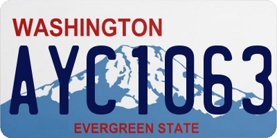 WA license plate AYC1063
