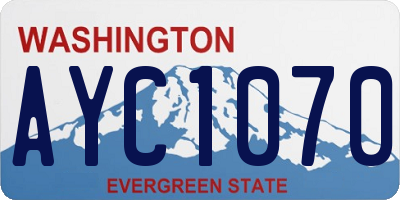 WA license plate AYC1070