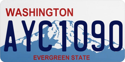 WA license plate AYC1090