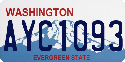 WA license plate AYC1093
