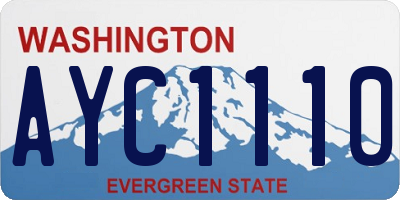 WA license plate AYC1110