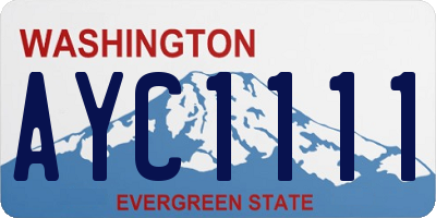 WA license plate AYC1111