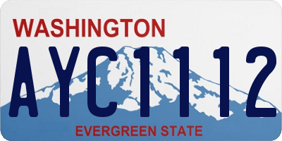 WA license plate AYC1112