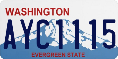 WA license plate AYC1115