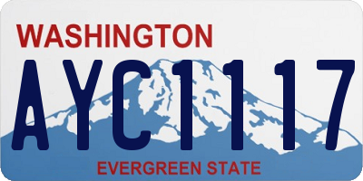 WA license plate AYC1117