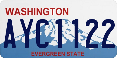 WA license plate AYC1122