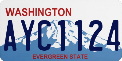 WA license plate AYC1124