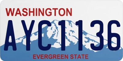 WA license plate AYC1136