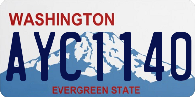WA license plate AYC1140
