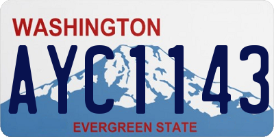 WA license plate AYC1143